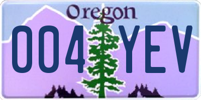 OR license plate 004YEV