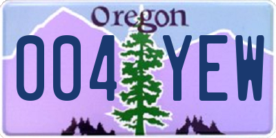 OR license plate 004YEW