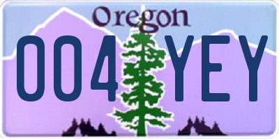 OR license plate 004YEY