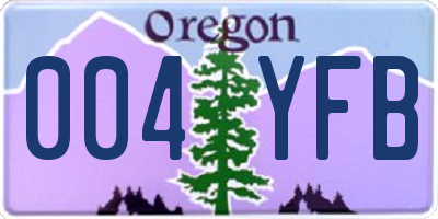 OR license plate 004YFB