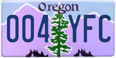 OR license plate 004YFC