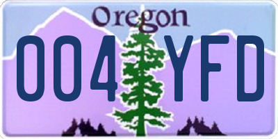 OR license plate 004YFD