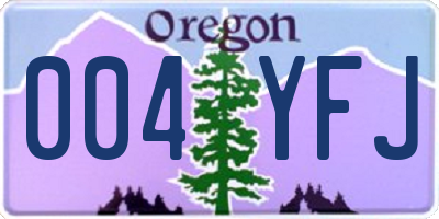 OR license plate 004YFJ