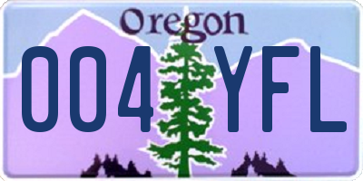 OR license plate 004YFL