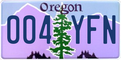 OR license plate 004YFN