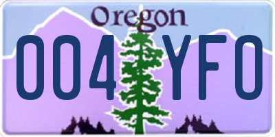 OR license plate 004YFO