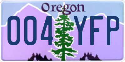 OR license plate 004YFP