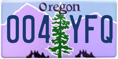 OR license plate 004YFQ