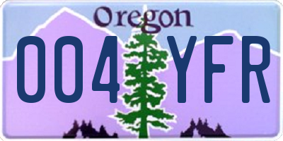 OR license plate 004YFR