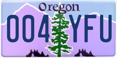 OR license plate 004YFU