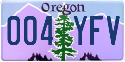 OR license plate 004YFV