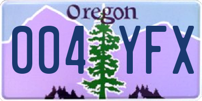 OR license plate 004YFX
