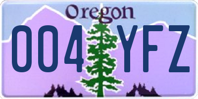 OR license plate 004YFZ