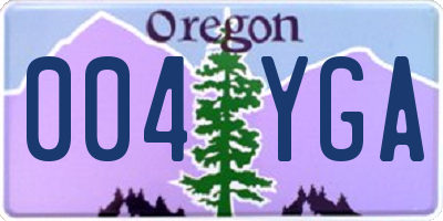 OR license plate 004YGA