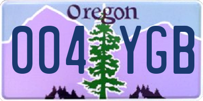 OR license plate 004YGB