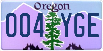 OR license plate 004YGE