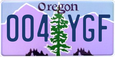 OR license plate 004YGF