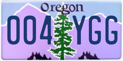 OR license plate 004YGG