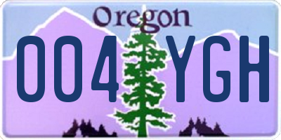 OR license plate 004YGH