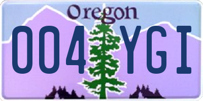 OR license plate 004YGI