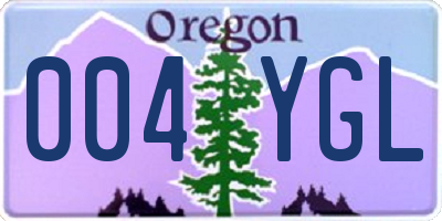 OR license plate 004YGL