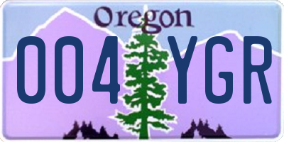 OR license plate 004YGR