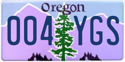 OR license plate 004YGS