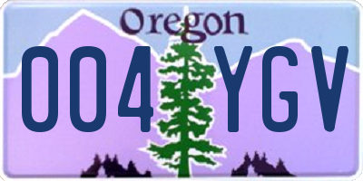 OR license plate 004YGV