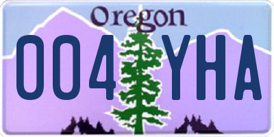 OR license plate 004YHA