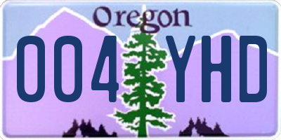 OR license plate 004YHD