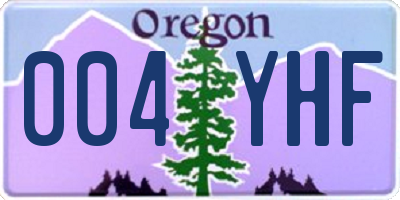 OR license plate 004YHF