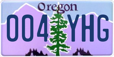 OR license plate 004YHG