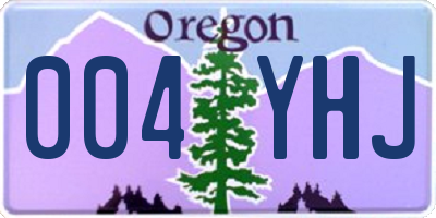 OR license plate 004YHJ