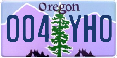 OR license plate 004YHO