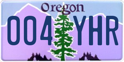 OR license plate 004YHR