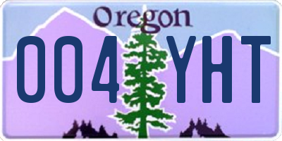 OR license plate 004YHT