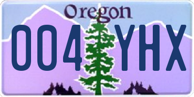OR license plate 004YHX