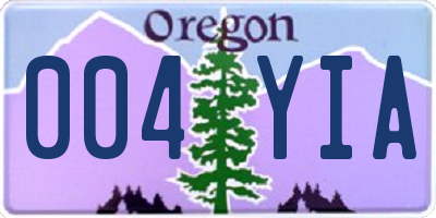 OR license plate 004YIA