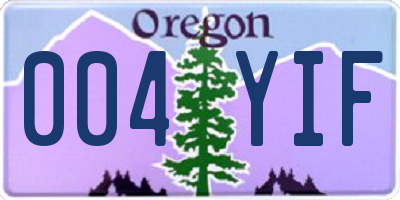 OR license plate 004YIF