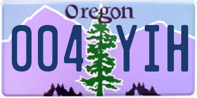 OR license plate 004YIH