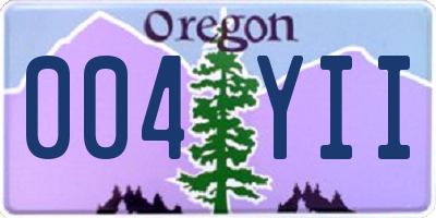 OR license plate 004YII