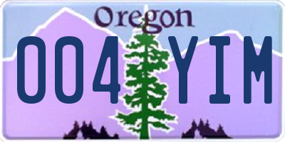 OR license plate 004YIM