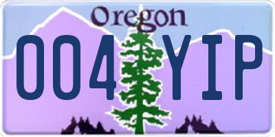 OR license plate 004YIP