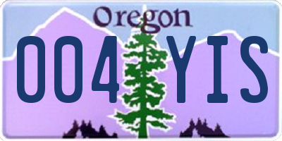 OR license plate 004YIS