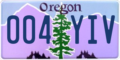 OR license plate 004YIV