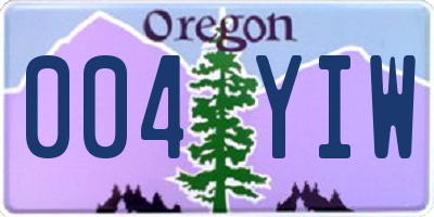 OR license plate 004YIW