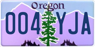 OR license plate 004YJA