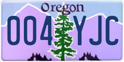 OR license plate 004YJC