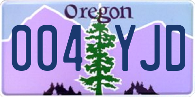 OR license plate 004YJD