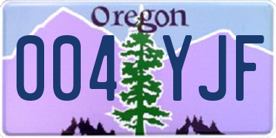 OR license plate 004YJF